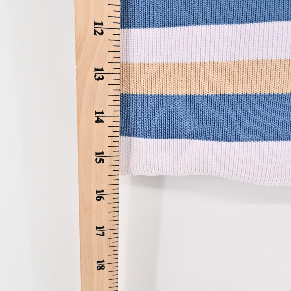 ARITZIA Top Sz XS Babaton Sculpt Knit Halter Flax Beige Flagstone Blue Stripe‎ - Picture 10 of 11